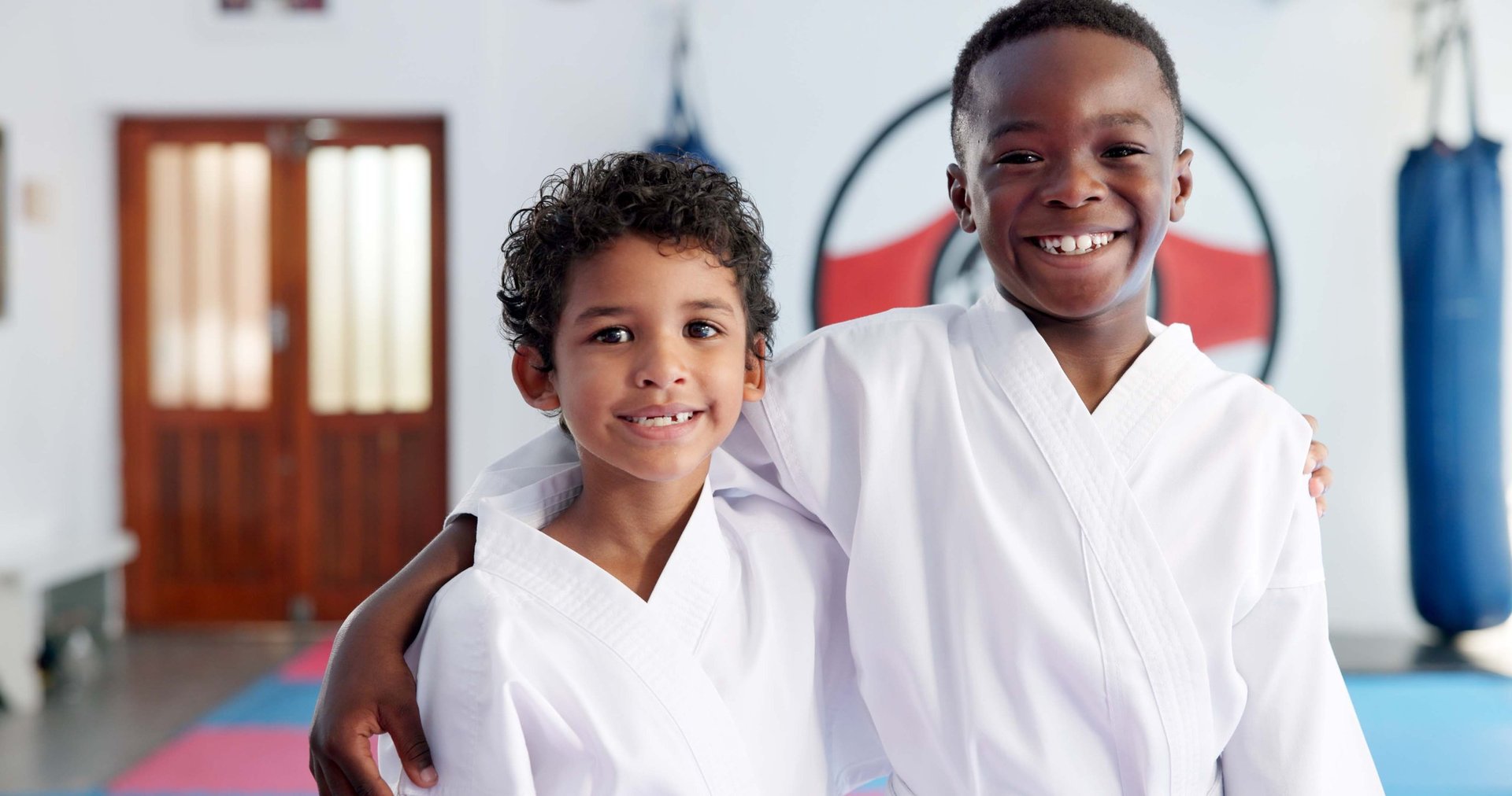 Students in martial arts class